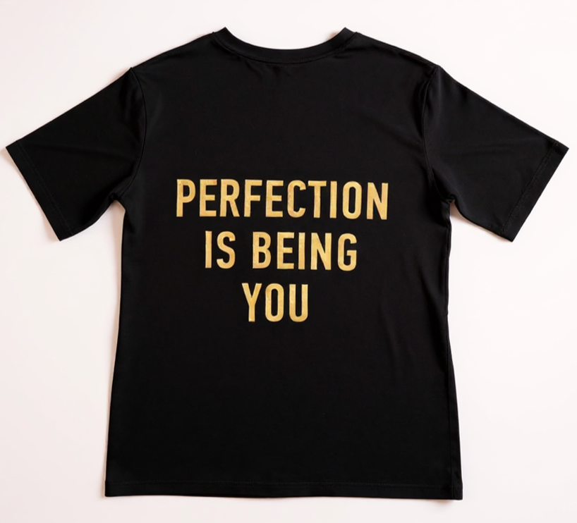 "Perfection Is Being You" Longline T-Shirt – Black