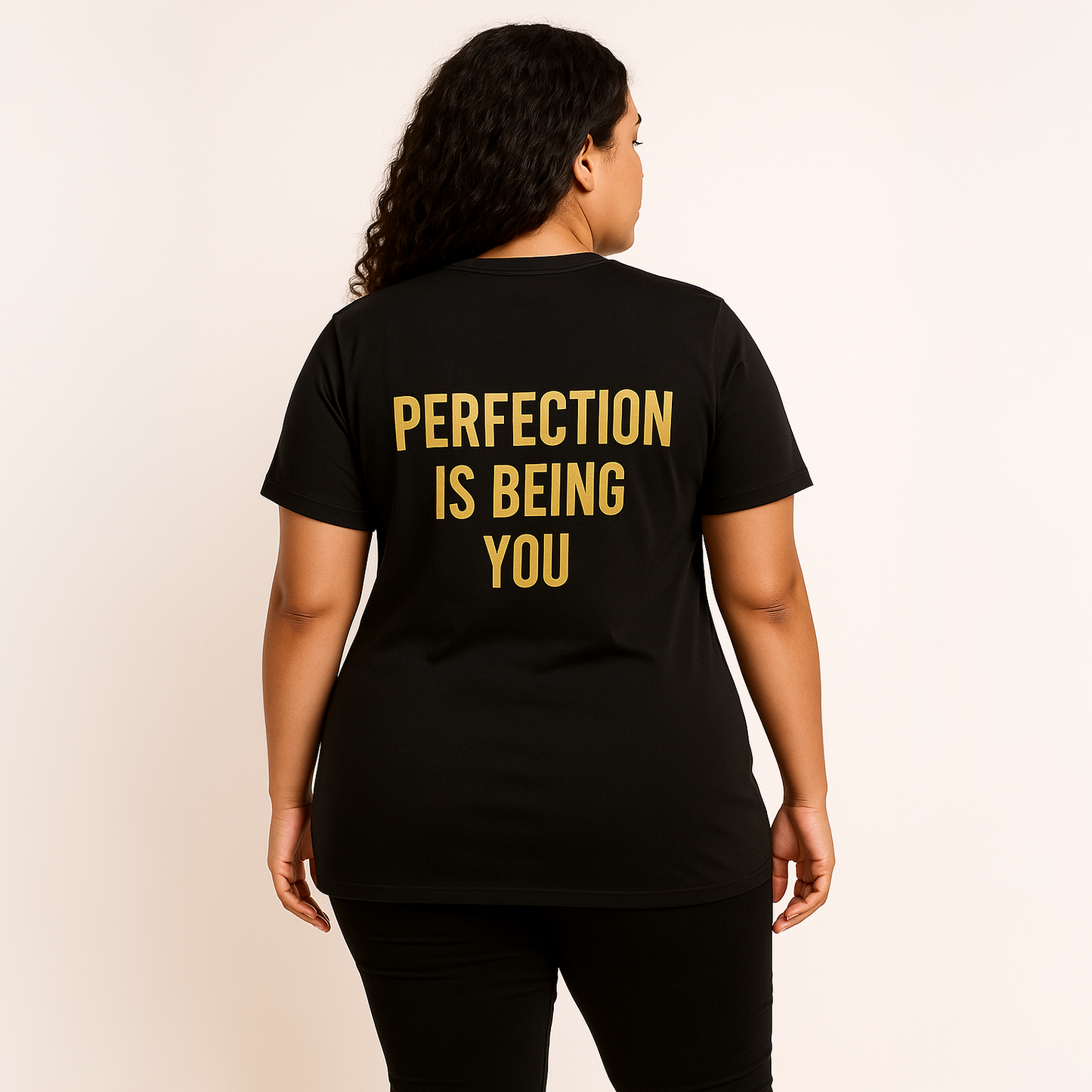 "Perfection Is Being You" Longline T-Shirt – Black