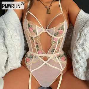 Floral Embroidery Bodysuit