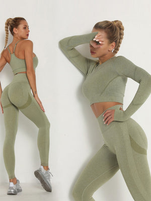 High Waist Long Sleeve Yoga Set